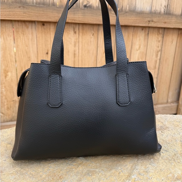 GUESS 1981 Black Faux Leather Tote Satchel Bag - Picture 4 of 5